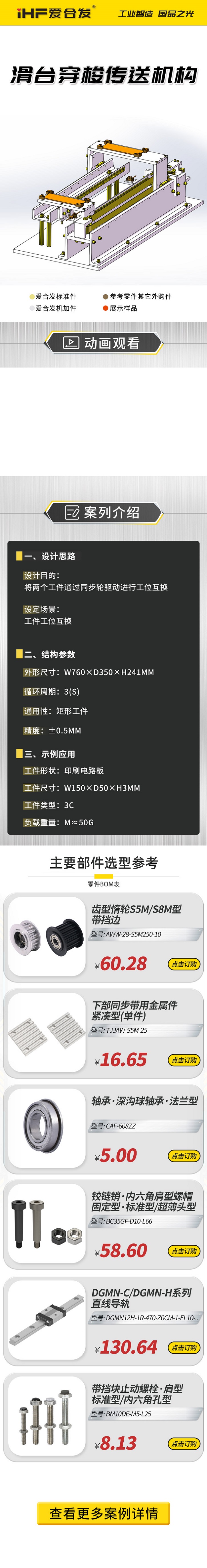 愛合發(fā)：案例介紹，滑臺穿梭傳動機構(gòu) 